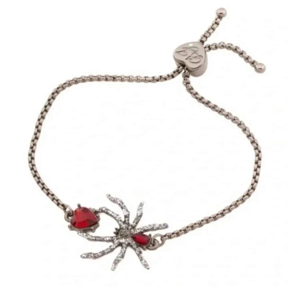 BETSEY JOHNSON Halloween Spider Slider Bracelet Scary Spooky Creepy NEW NWT